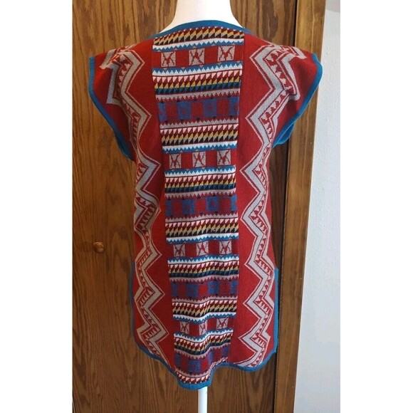 Vtg Catalina Jacquard Southwest Aztec Pullover Tunic Sleeveless Small Wool *Read - Picture 3 of 8